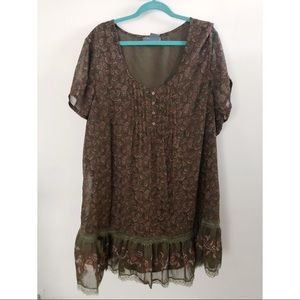 Green Paisley Prairie Dress